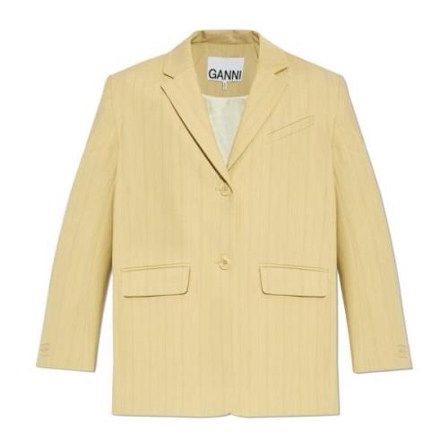 Gestreept patroon blazer Ganni , Beige , Dames