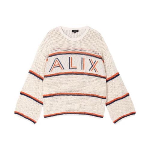 Ajour Pullover Sweater Alix The Label , Beige , Dames