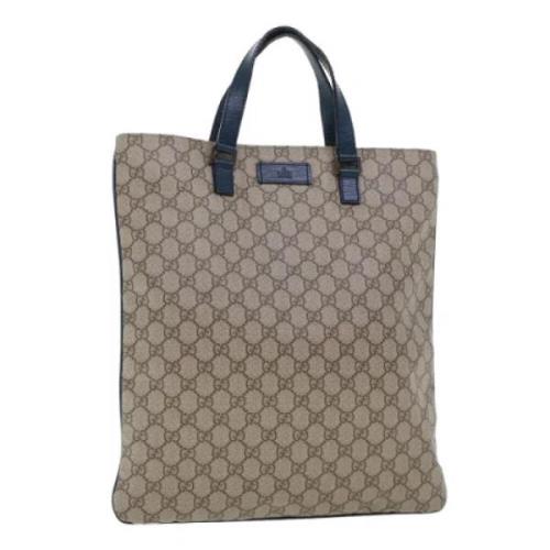 Pre-owned Leather totes Gucci Vintage , Beige , Dames