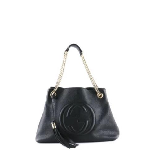 Pre-owned Leather totes Gucci Vintage , Black , Dames