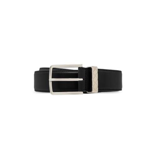 Leren riem Bottega Veneta , Black , Heren