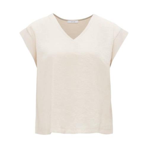 Korte Mouw Top Saduna Opus , Beige , Dames