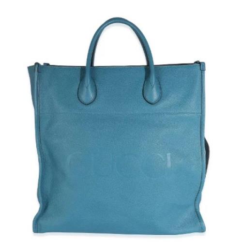 Pre-owned Leather totes Gucci Vintage , Blue , Dames