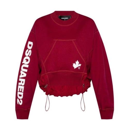 Rode Katoenen Sweatshirt Ss22 Dsquared2 , Red , Dames