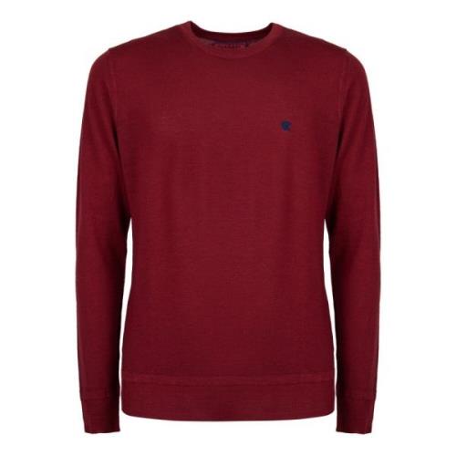 Bordeaux Wol Crew-Neck Sweater Gallo , Red , Heren