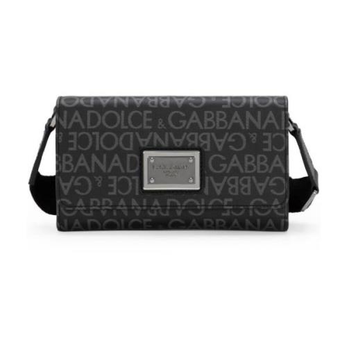 Logo Crossbody Tas in Zwart Dolce & Gabbana , Black , Heren