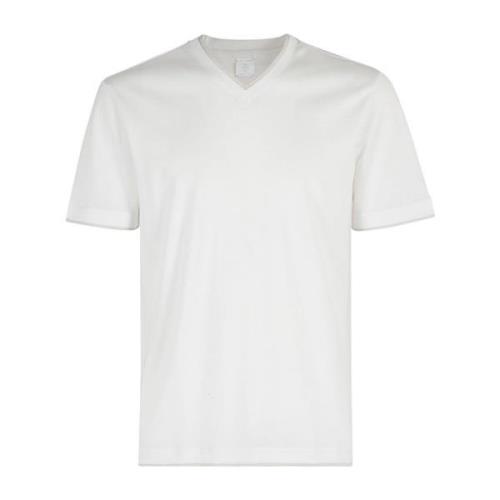 V-hals T-shirt Eleventy , White , Heren