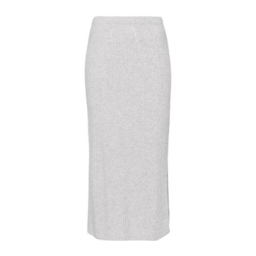 Mélange Gebreide Rok met Lurex Detailing Twinset , Gray , Dames