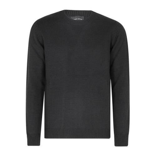 Stijlvolle Crew Neck Sweater Roberto Collina , Black , Heren