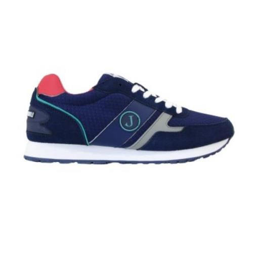 Blauwe Sneakers Leer en Stof Jeckerson , Blue , Heren