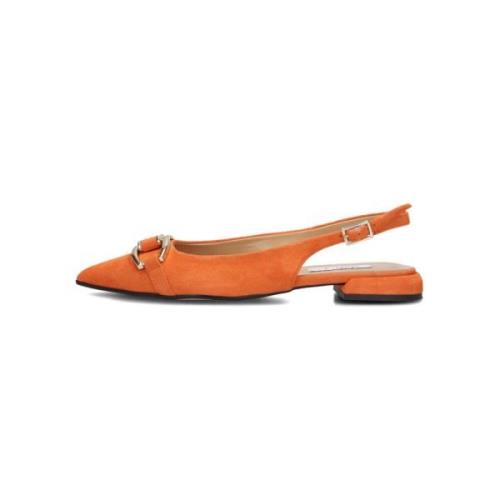 Beige Slingbacks met puntige neus Notre-v , Orange , Dames