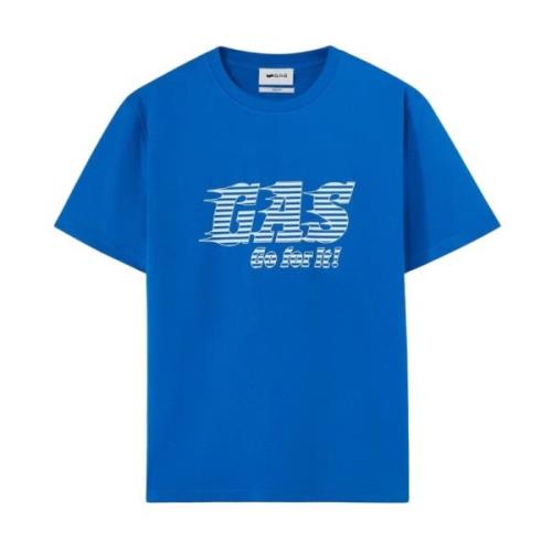 Korte Mouw T-shirt GAS , Blue , Heren