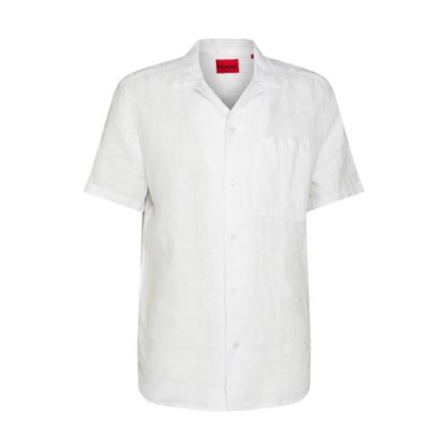 Korte Mouw Overhemd Hugo Boss , White , Heren