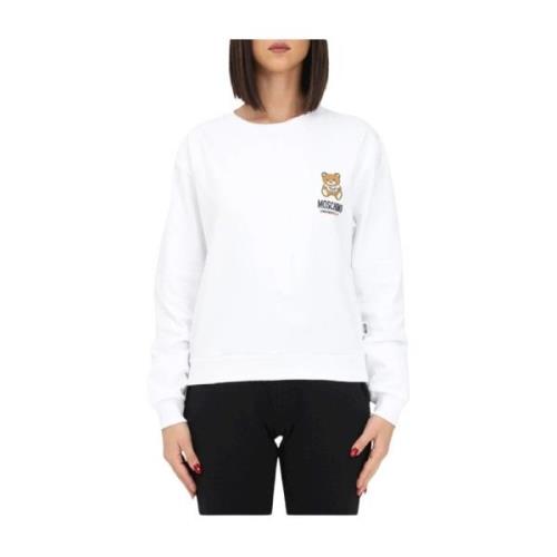 Sweatshirt met ronde hals Moschino , White , Dames