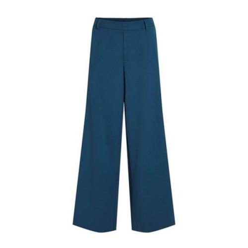 Blauwe effen broek Herfst/Winter Vrouwen Vila , Blue , Dames