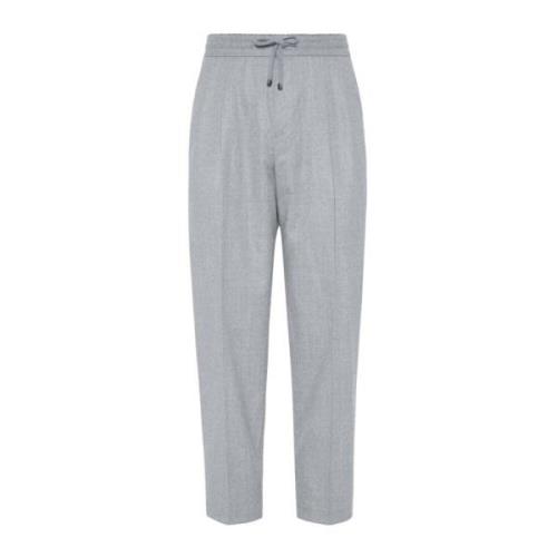 Elastische Trekkoord Broek Grijs Brunello Cucinelli , Gray , Heren