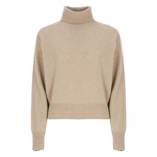 Kasjmier Hoge Hals Beige Trui Vanisé , Beige , Dames