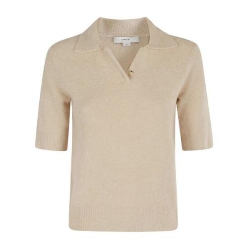 Boucle Polo Shirt Vince , Beige , Dames