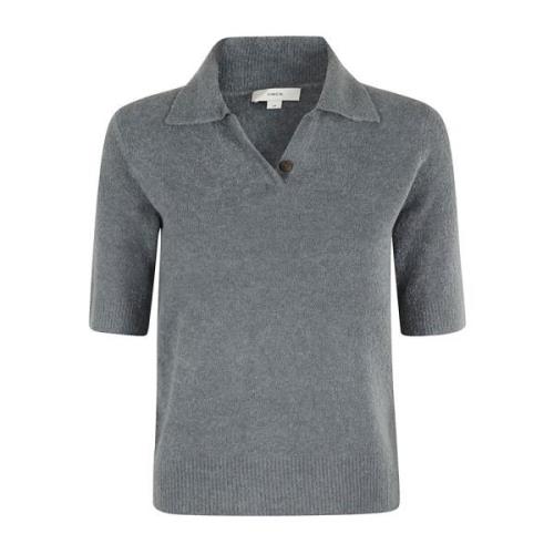 Boucle Polo Shirt Vince , Gray , Dames