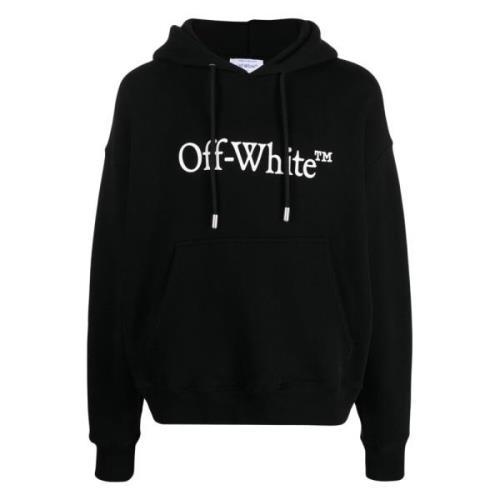 Zwart Wit Bookish Skate Hoodie Off White , Black , Heren