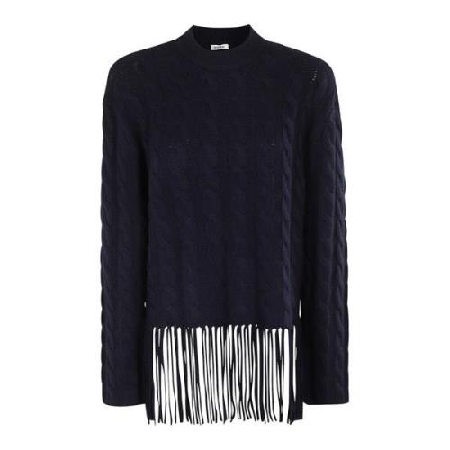 Stijlvolle Fringe Jas Aspesi , Blue , Dames