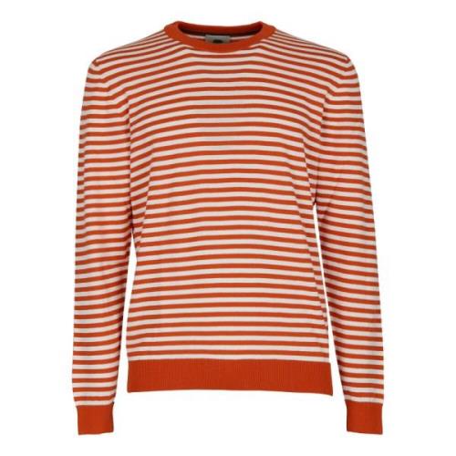 Oranje Gestreepte Crew-Neck Pullover Gallo , Multicolor , Heren