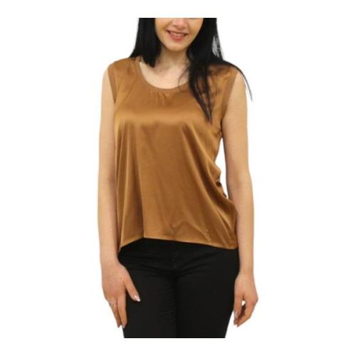 Mouwloze Top in Trendy Stijl Manila Grace , Brown , Dames