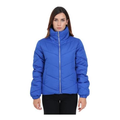 Elektrisch Blauwe Hoge Kraag Dames Puffer Jas Jacqueline de Yong , Blu...