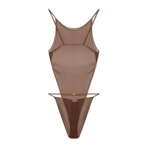 Transparante bodysuit Saint Laurent , Brown , Dames