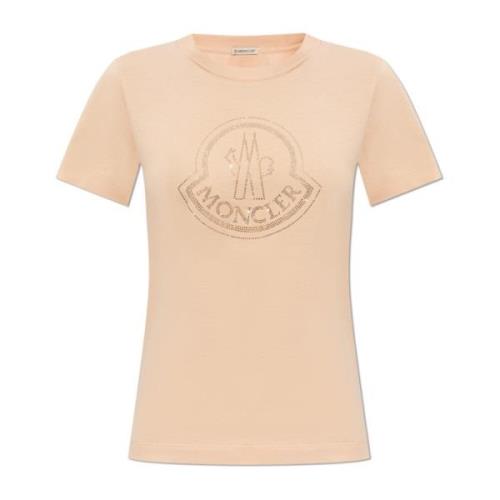 T-shirt met logo Moncler , Pink , Dames