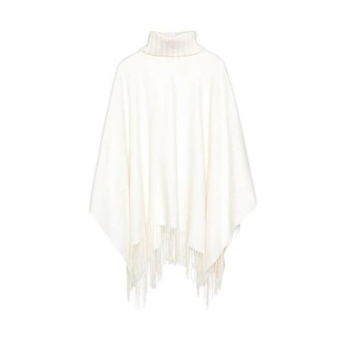 Witte Wol Cashmere Poncho Cape Fabiana Filippi , White , Dames