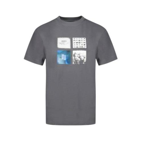 Blauw Katoenen T-Shirt met Polyester Ader Error , Gray , Heren