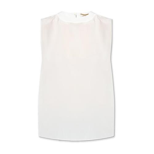 Zijden top Saint Laurent , White , Dames