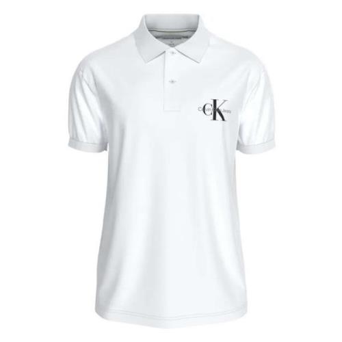 Monograma Short Sleeve Polo Calvin Klein , White , Heren