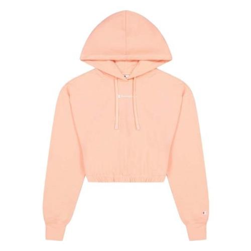 Cropped Small Script Logo Hodie Hoodie Champion , Pink , Dames