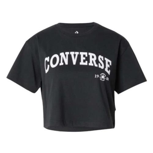 Retro Chuck Cropped TEE Shirt Converse , Black , Dames