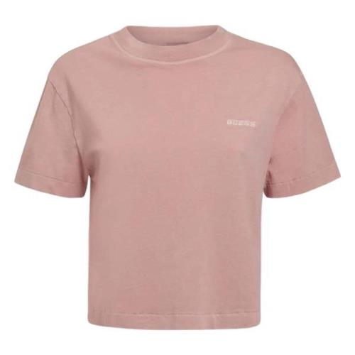 Breanna Crop Tee T-shirt Guess , Pink , Dames