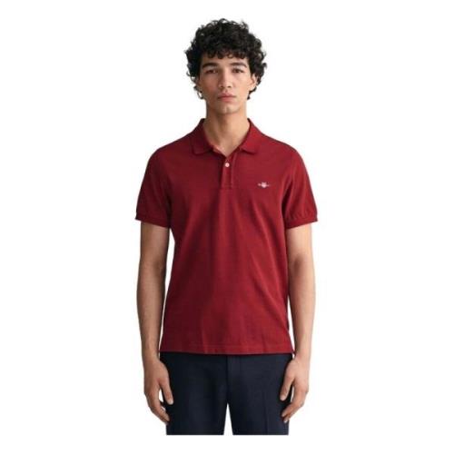 Regular Fit Shiel Short Sleeve Polo Gant , Red , Heren