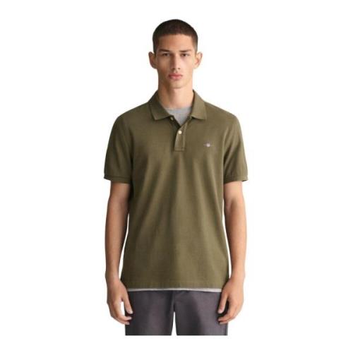 Groen Shield SS Pique Polo Top Gant , Green , Heren