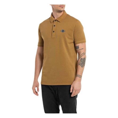 Polo met korte mouwen Replay , Brown , Heren