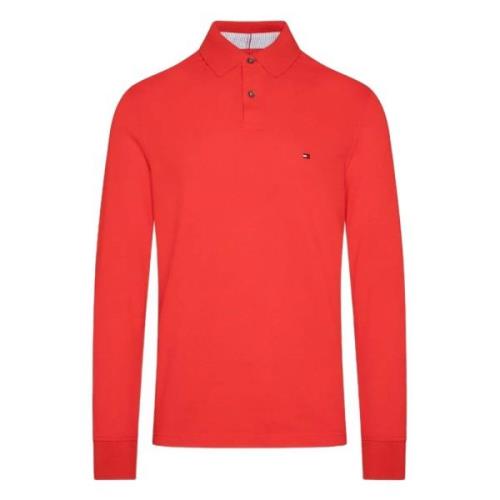 Reguliere lange mouw polo Tommy Hilfiger , Red , Heren