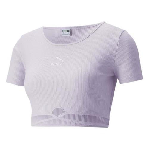 Klassieke Geribbelde T-shirt Puma , Purple , Dames