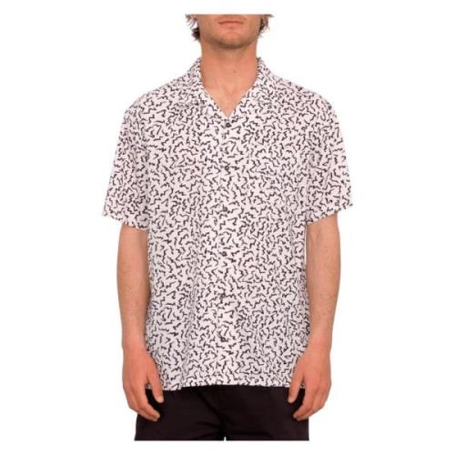 Klassiek Modern Grafisch Print Shirt Volcom , White , Heren