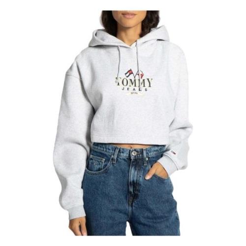 Super Crop Modern Sweat Hoodie Tommy Jeans , Gray , Dames