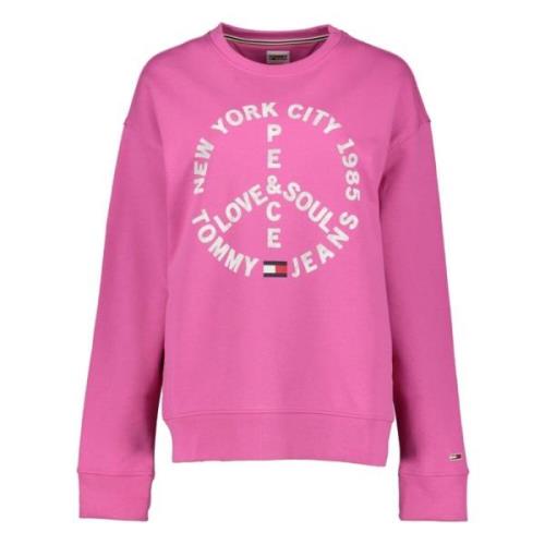 Hoodie Tommy Jeans , Pink , Dames