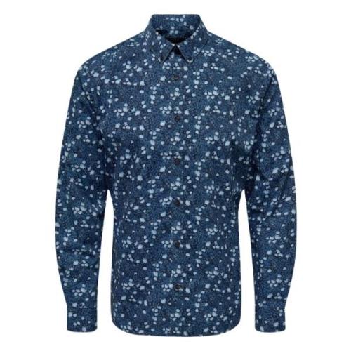 Overhemd Only & Sons , Blue , Heren