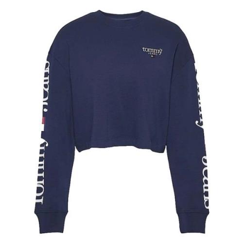 Rlxd Crop Lower Case 2 Longsleeve T-shirt Tommy Jeans , Blue , Dames