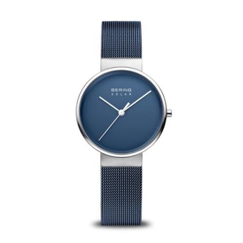 Zonnehorloge, Ultradun, Saffierglas, Milanese-band Bering , Blue , Dam...