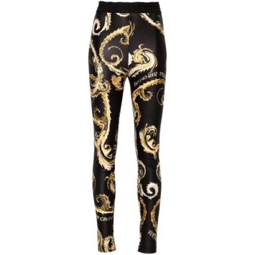 Zwart Goud Satijnen Leggings Chromo Couture Versace Jeans Couture , Mu...