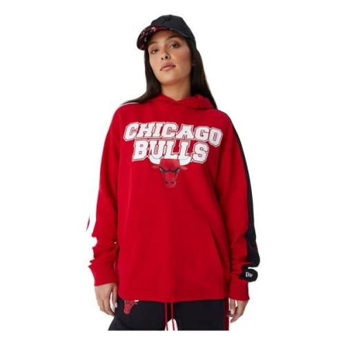 NBA Chicago Bulls Cut And Sew Oversized Hoodie New Era , Red , Dames